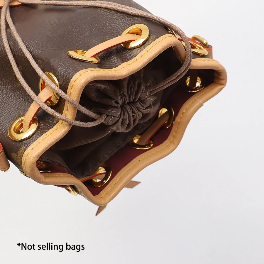 nouvel organisateur de sac pour sac à main lv nano noe, insert de sac intérieur en papier dupont, sacs de rangement, sac de doublure à cordon, support de forme