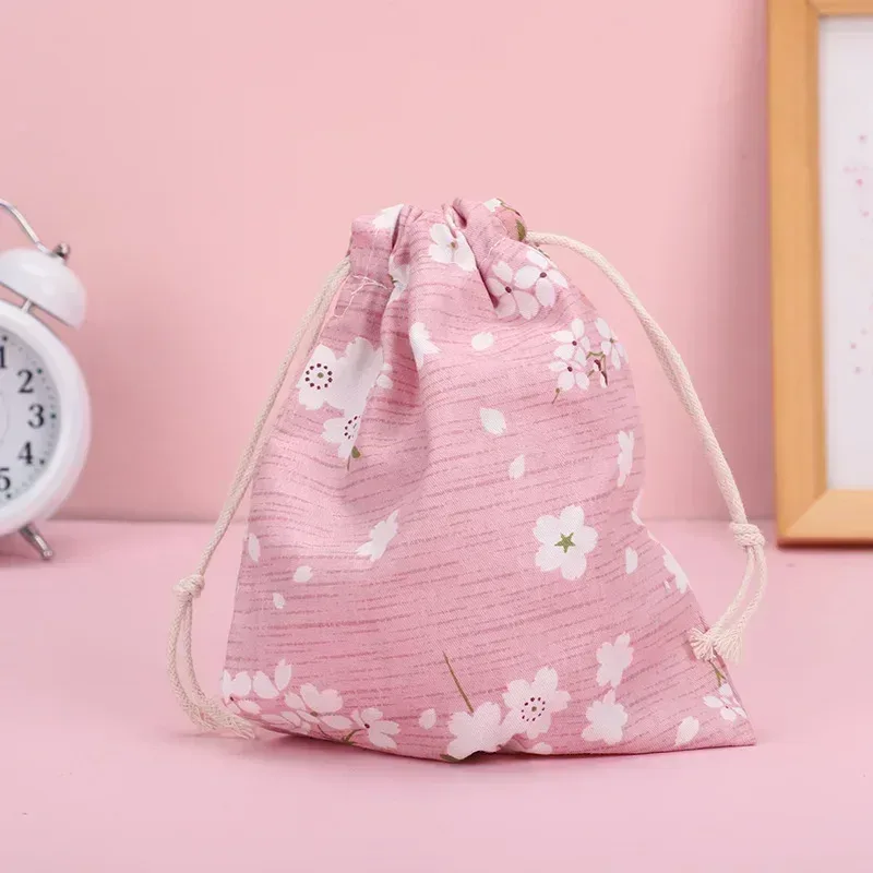 mini sac de rangement à cordon imprimé fruits, mignon, organisateur de poche pour bonbons, bijoux, sacs à cosmétiques, changement de pièce de monnaie, rouge à lèvres, pochette pour écouteurs