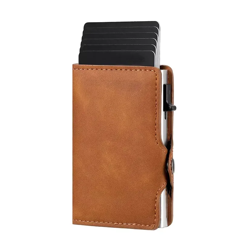 porte-cartes anti-scan rfid, portefeuille fin en fibre de carbone pour homme, organisateur de cartes bancaires portable, sac de rangement multifonctionnel pour pièces de monnaie