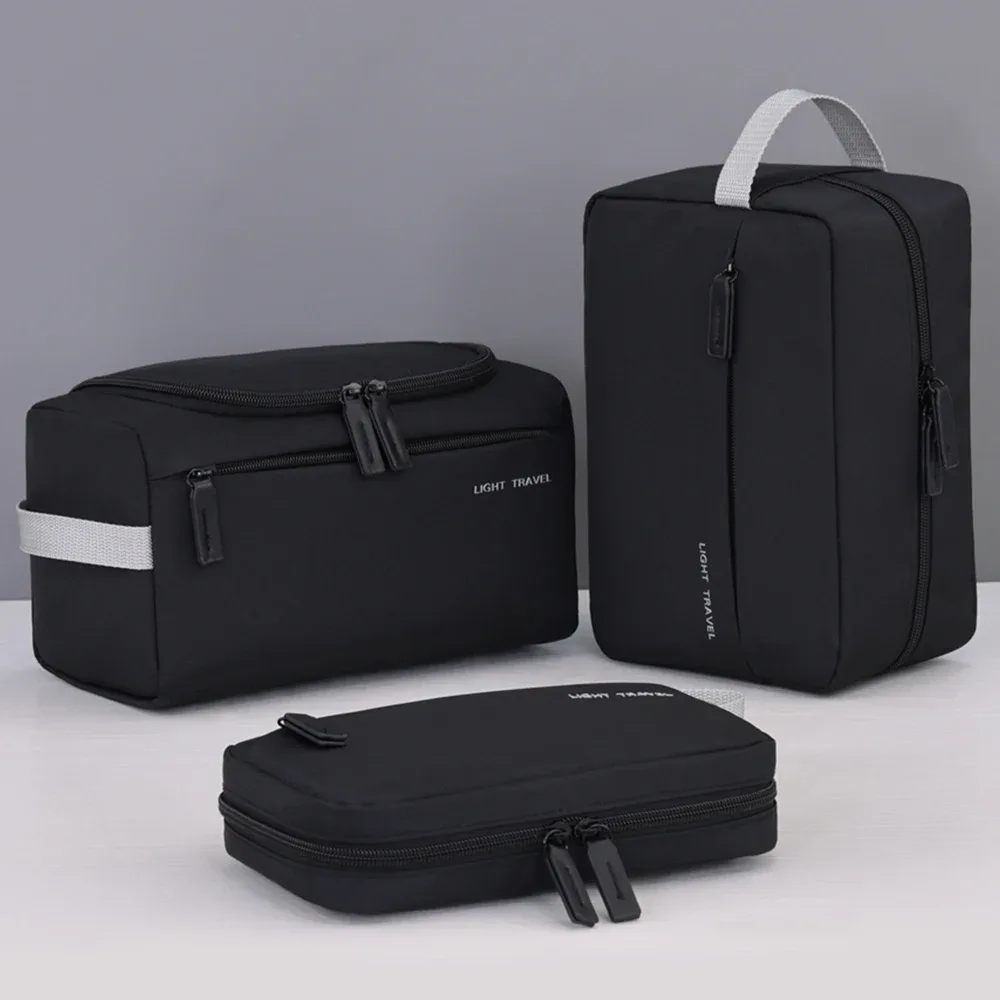 trousse de toilette de voyage 3 en 1 pour hommes, organisateur de toilette léger, kit dopp, sac de rasage résistant à l'eau, sac à cosmétiques, organisateur de maquillage