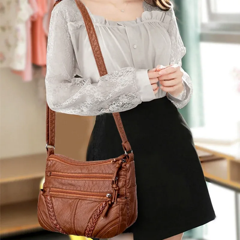 sacs messagers assortis pour femmes, sacs à bandoulière en cuir pu, cadeau à la mode pour filles et femmes d'âge moyen, meilleures ventes