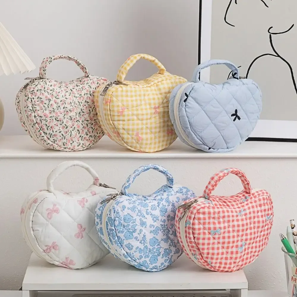 trousse de maquillage de grande capacité, sac à cosmétiques en coton matelassé à fleurs, sac à main de rangement portable, trousse de toilette de voyage, organisateur de sac de toilette