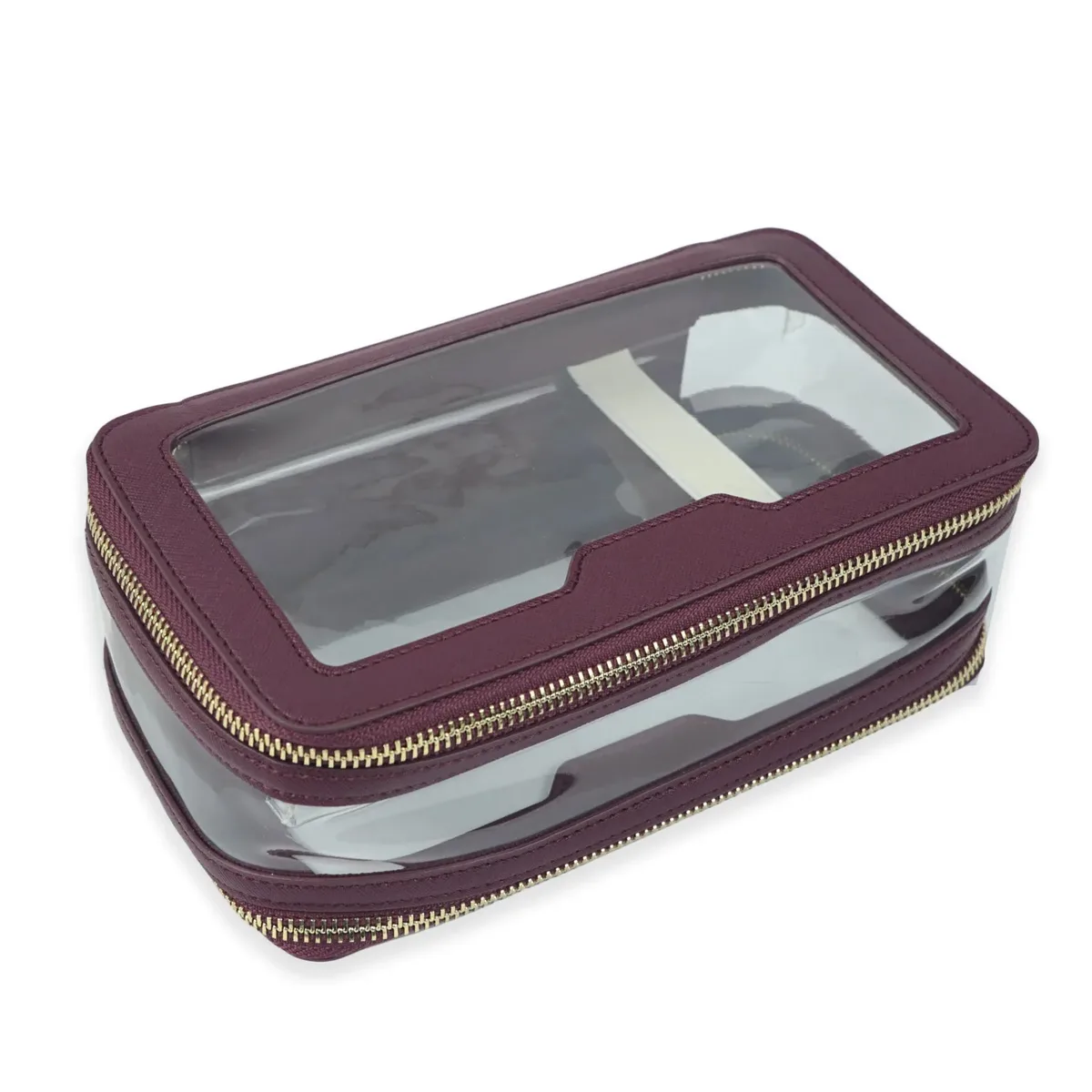 grande capacité étanche, besoin d'ordinateur portable pour voyage, sac de rangement transparent nécessaire en cuir pu
