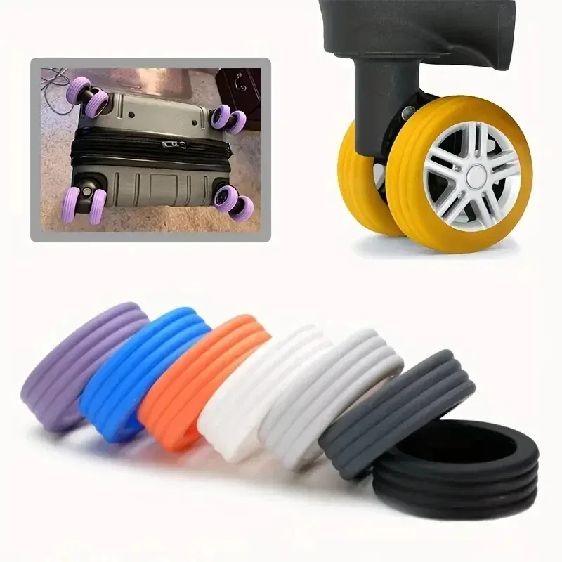 protecteur de roues de bagages en silicone, 4 à 24 pièces, roulettes, chaussures, valise de voyage, réduit le bruit, accessoires de couverture