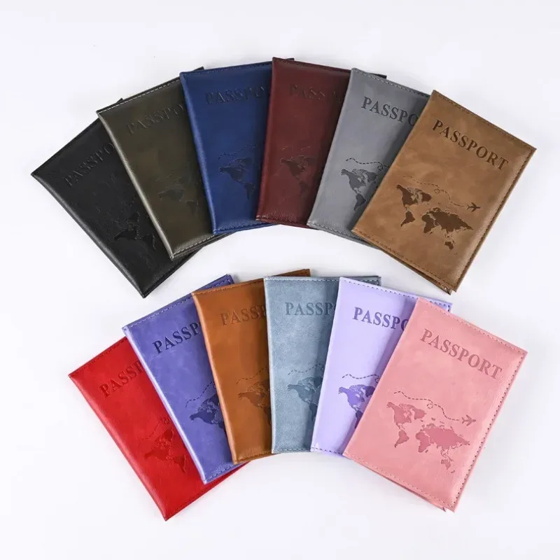 étui de passeport en cuir pu pour hommes et femmes, décoloration solide, billet de voyage, housse de protection, porte-carte d'identité, nouveau