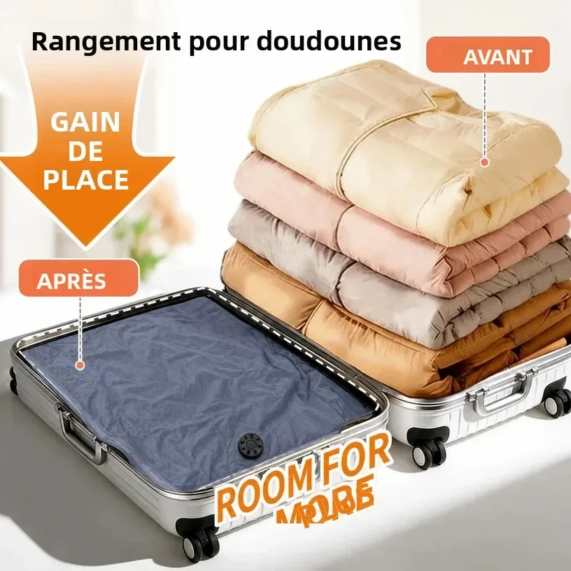 accessoires de voyage sacs sous vide compression organiseur de valise imperméable anti-poussière anti-humidité sans pompe économiseur d'espace sac à linge pour avion tissu oxford grande taille placard réutilisables