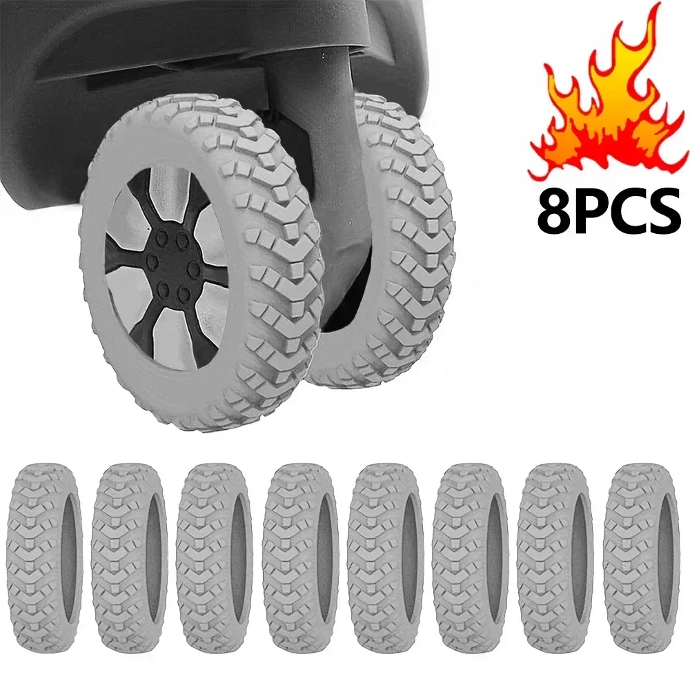 housse de protection pour roues de valise en silicone de couleur unie, résistante à l'usure, pour la protection des bagages, pour valises à roulettes