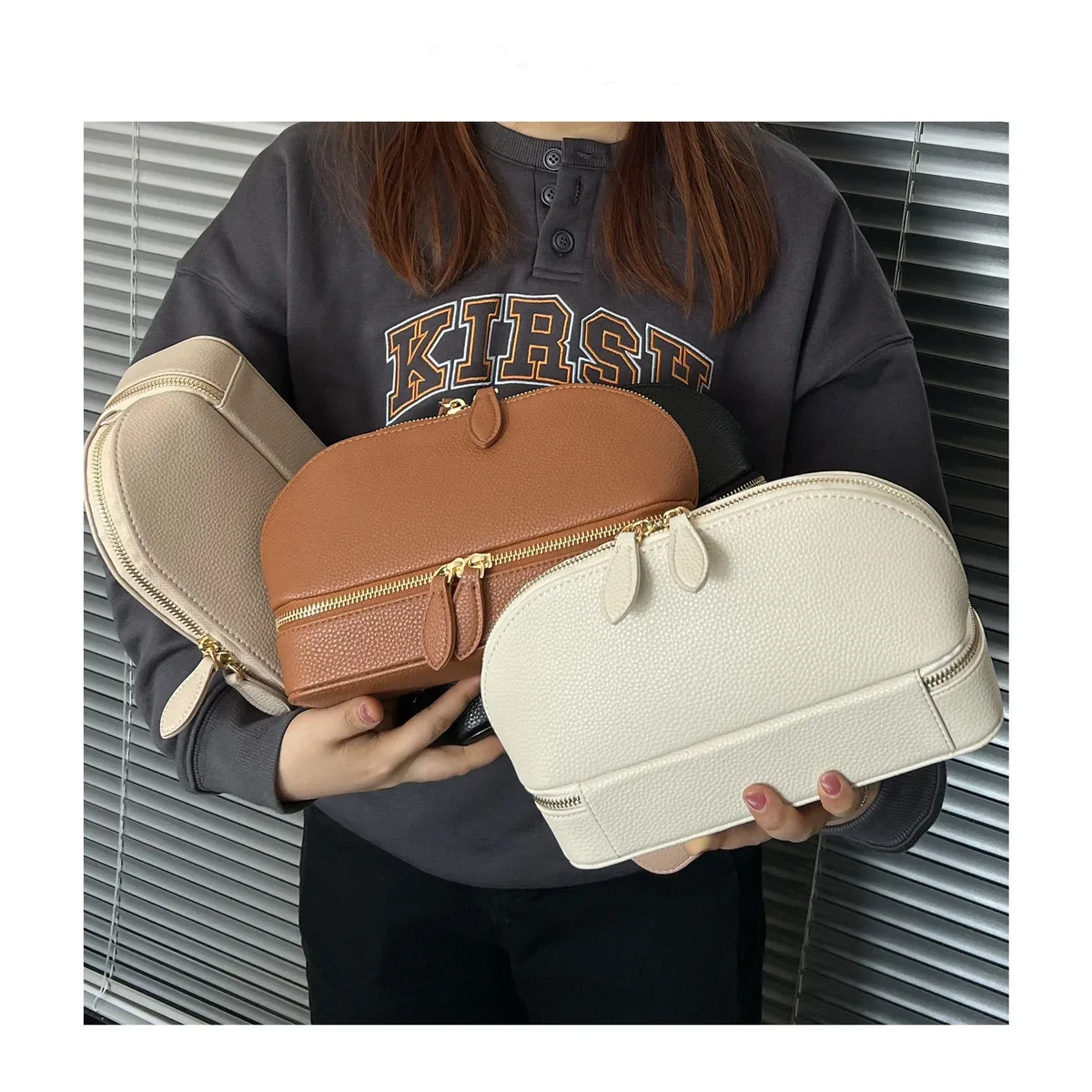 sac cosmétique en cuir de galets de chancelier personnalisé gratuit pour femmes, boîte de rangement de bijoux de boucle d'oreille, boîte à bijoux de voyage en cuir inforleather à fermeture éclair