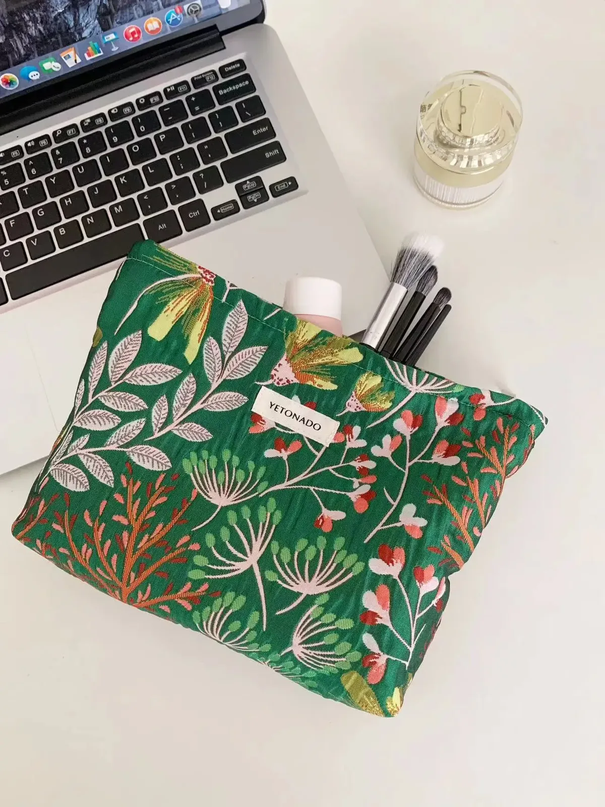 l/m/s rétro sacs de maquillage à fleurs femmes sac à cosmétiques grande capacité pochette de maquillage organisateur de voyage trousse de toilette pochette extérieure