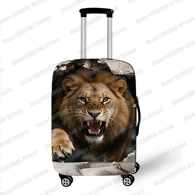 housse de valise élastique 3d motif animal (tigre/lion/lynx) qui brise la paroi, housse de protection pour valise à roulettes