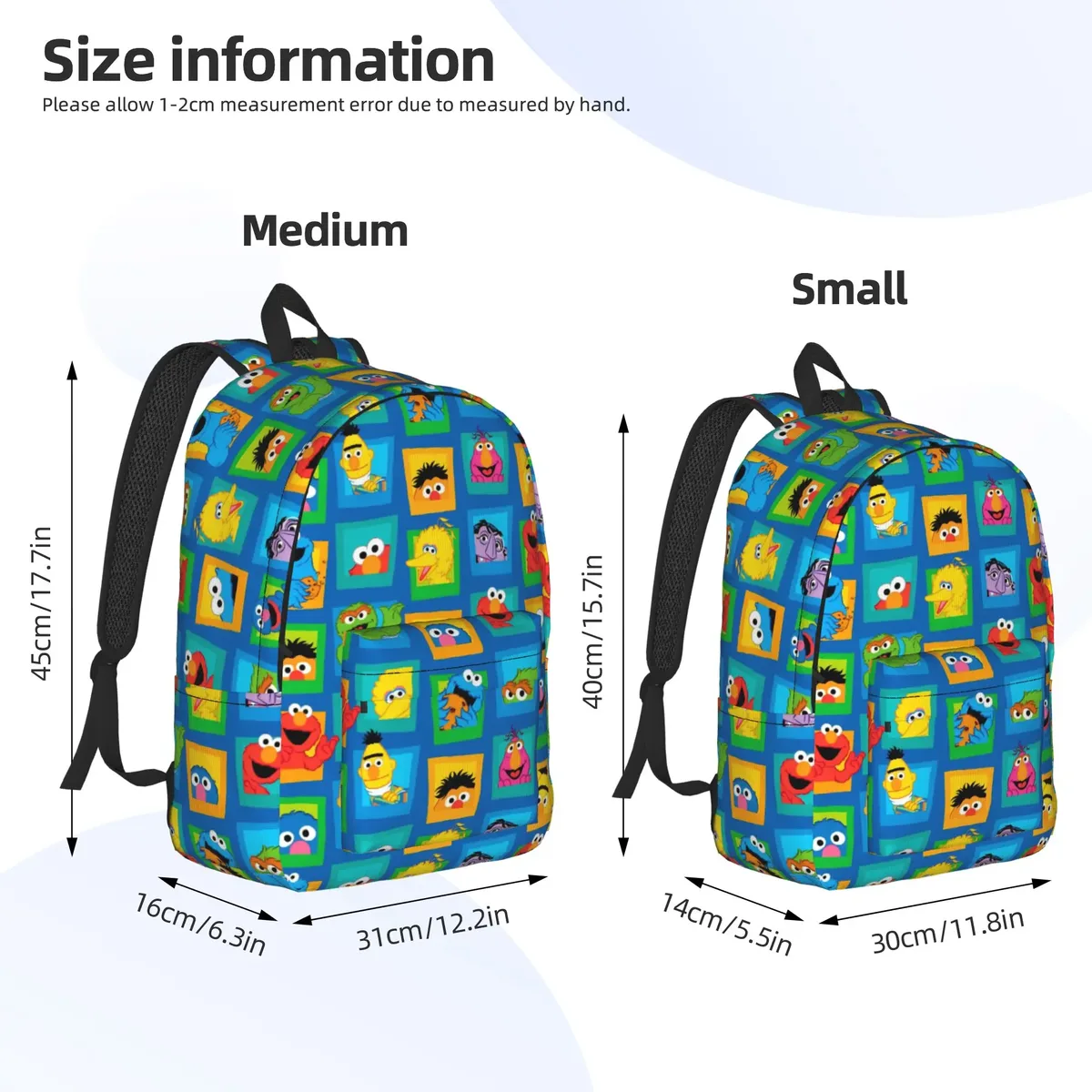 sesames streets – sac à dos de sport à la mode pour lycée et travail, sac à dos mignon pour hommes et femmes, sac à bandoulière pour ordinateur portable