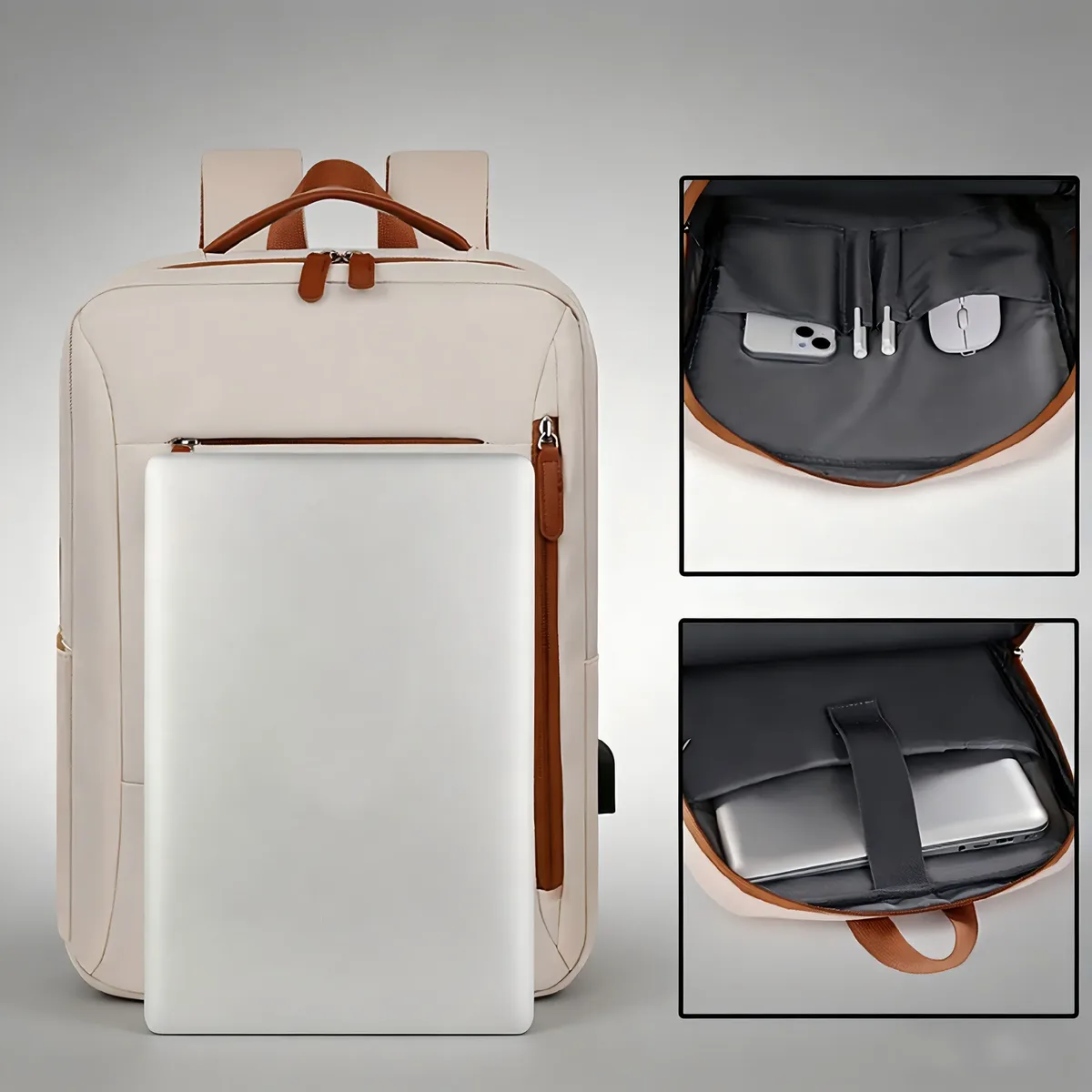 sac à dos d'ordinateur léger et tendance ogehuafee, sac à dos de voyage d'affaires multicouche, sac à dos en nylon de haute qualité