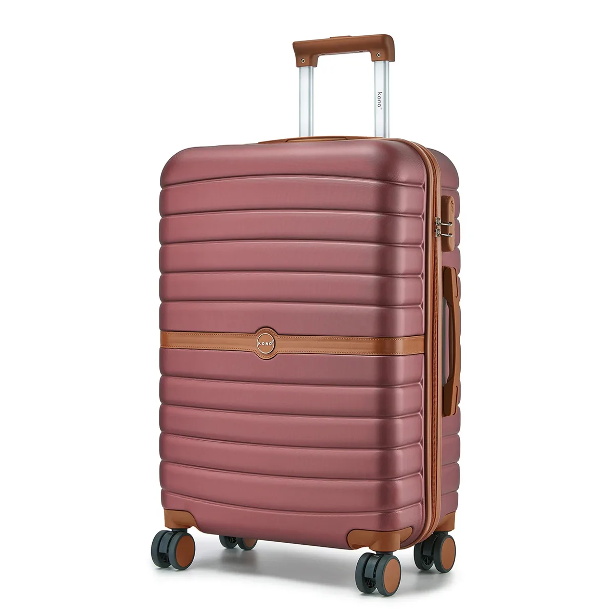 bagages rigides kono, disponibles en 20/24/28 pouces, valise légère en abs avec serrure à combinaison à 3 chiffres, silencieuse 360 ° valise de voyage à roulettes pivotantes, poignée télescopique, bagage à main