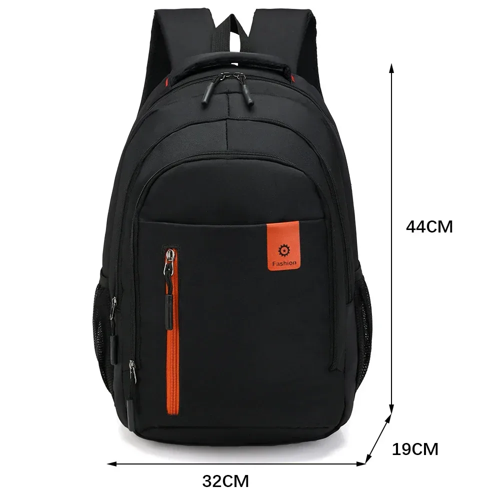 sac dos nylon hommes noir bleu orange grande capacité poche ouverte ceinture air informatique voyage école université travels