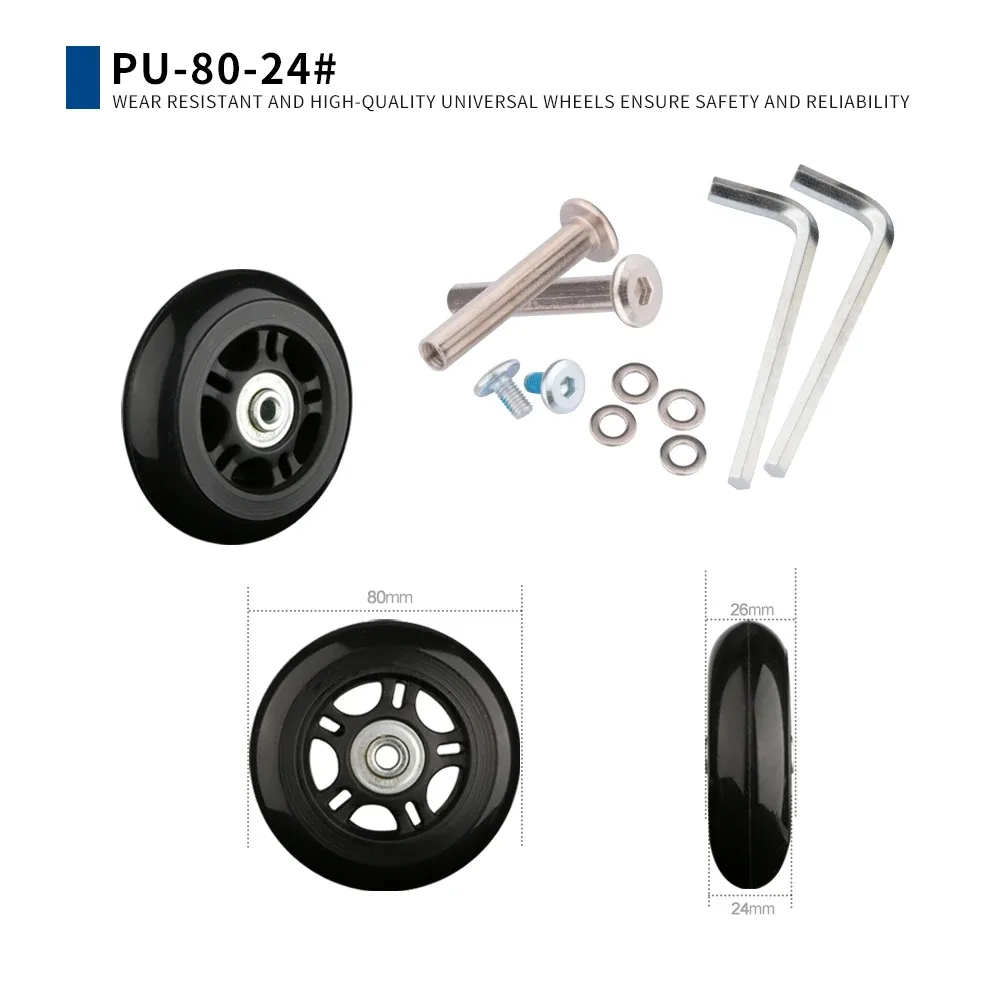 accessoires de bagages, roues d'avion, poulie de valise, roue muette, pièces résistantes à l'usure, rouleaux de réparation, 2 pièces 4 pièces