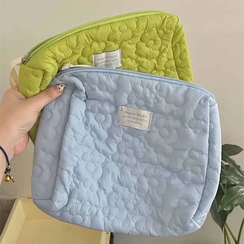 sac à cosmétiques à motif de fleurs douces, emballage de maquillage portable, présentoir, organisateur de rangement, grande capacité, pochette de lavage de voyage pour femmes