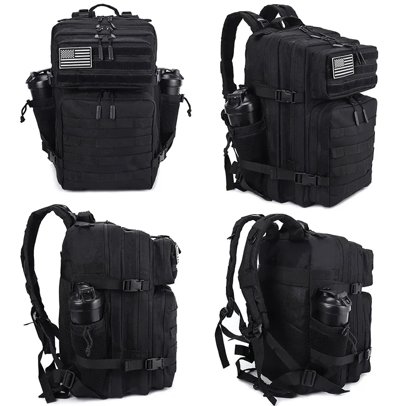 sac dos oxford université noir poche bouteille bandoulière ajustable compartiment ordinateur pockets supplémentaires usage sport fitness