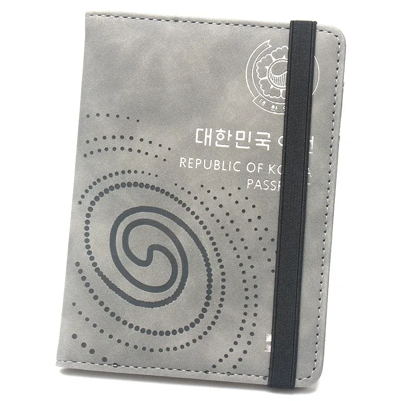 couverture de passeport en cuir pu de la république de corée, porte-passeport pour femmes et hommes, étui pour passeport de voyage de kor