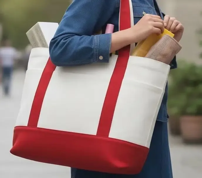 sac fourre-tout en toile personnalisé avec logo imprimé, sac de shopping écologique en coton avec poignées, sac fourre-tout pour transporter le logo de l'entreprise