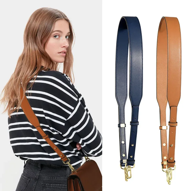 Ceinture Sac Cuir Réglable Large Noir Marron Rose Bleu Foncé Rouge Voyage Femmes Bandoulière Remplacement Accessoire