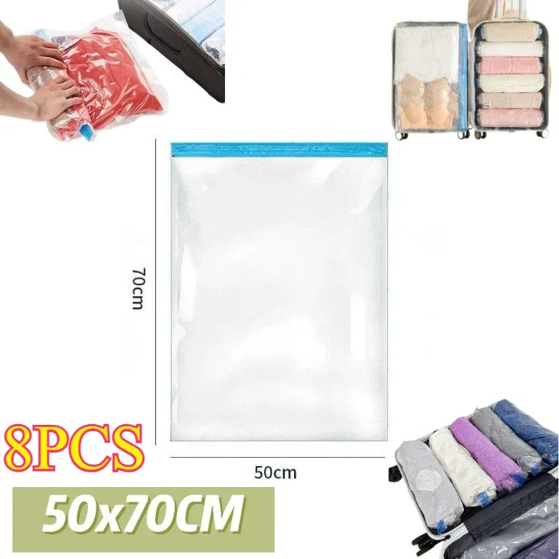 sacs de rangement de voyage compressibles pour économiser de l'espace, accessoires de voyage, sac de compression pour l'emballage et les vêtements, pas besoin de pompe ni de vide.