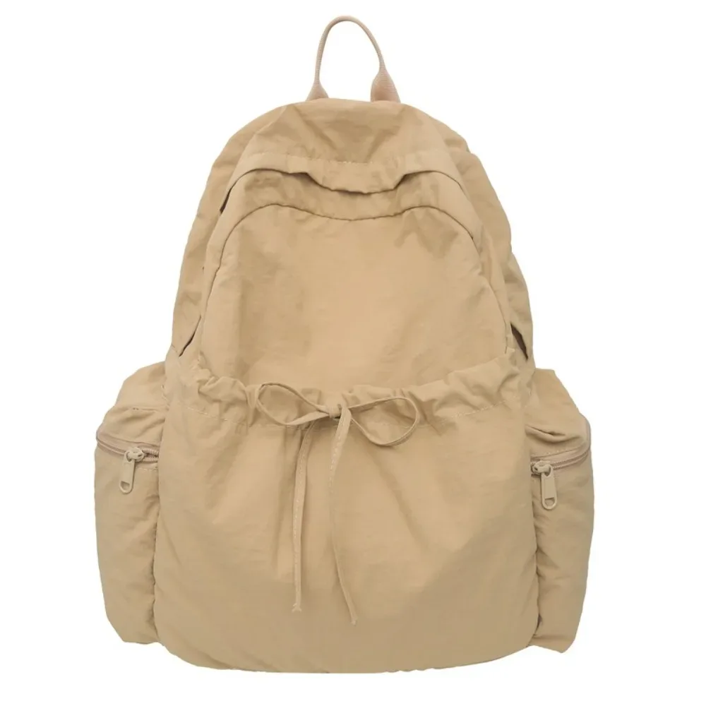 sac à dos mignon avec nœud, couleur unie, cordon de serrage, grande capacité, léger, pour étudiants, école, voyage