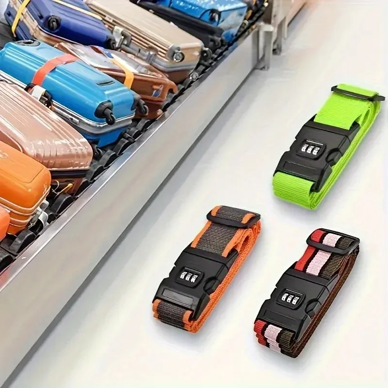 lot de 2 sangles de bagages de voyage, ensemble d'étiquettes de bagages, ensemble de cadenas à combinaison avec étiquettes