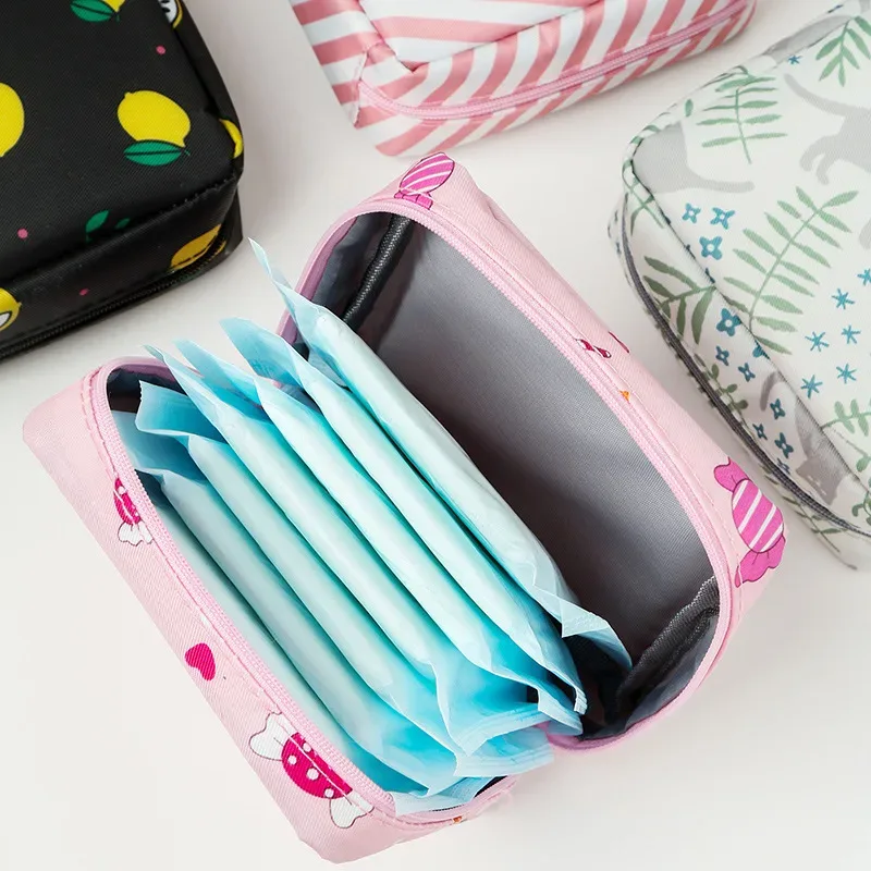 petit sac à cosmétiques de voyage pour femmes, trousse de maquillage rouge à lèvres pour filles, sac à serviettes hygiéniques, étui pour 03/présidence, sacs de rangement