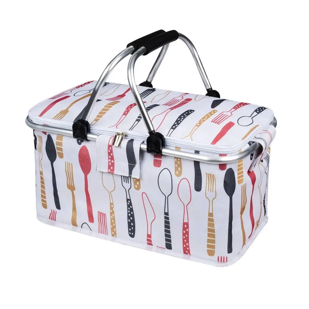 panier de pique-nique pliant multifonctionnel, sac à déjeuner pour la maison, sac de rangement étanche en tissu oxford à double usage pour l'extérieur