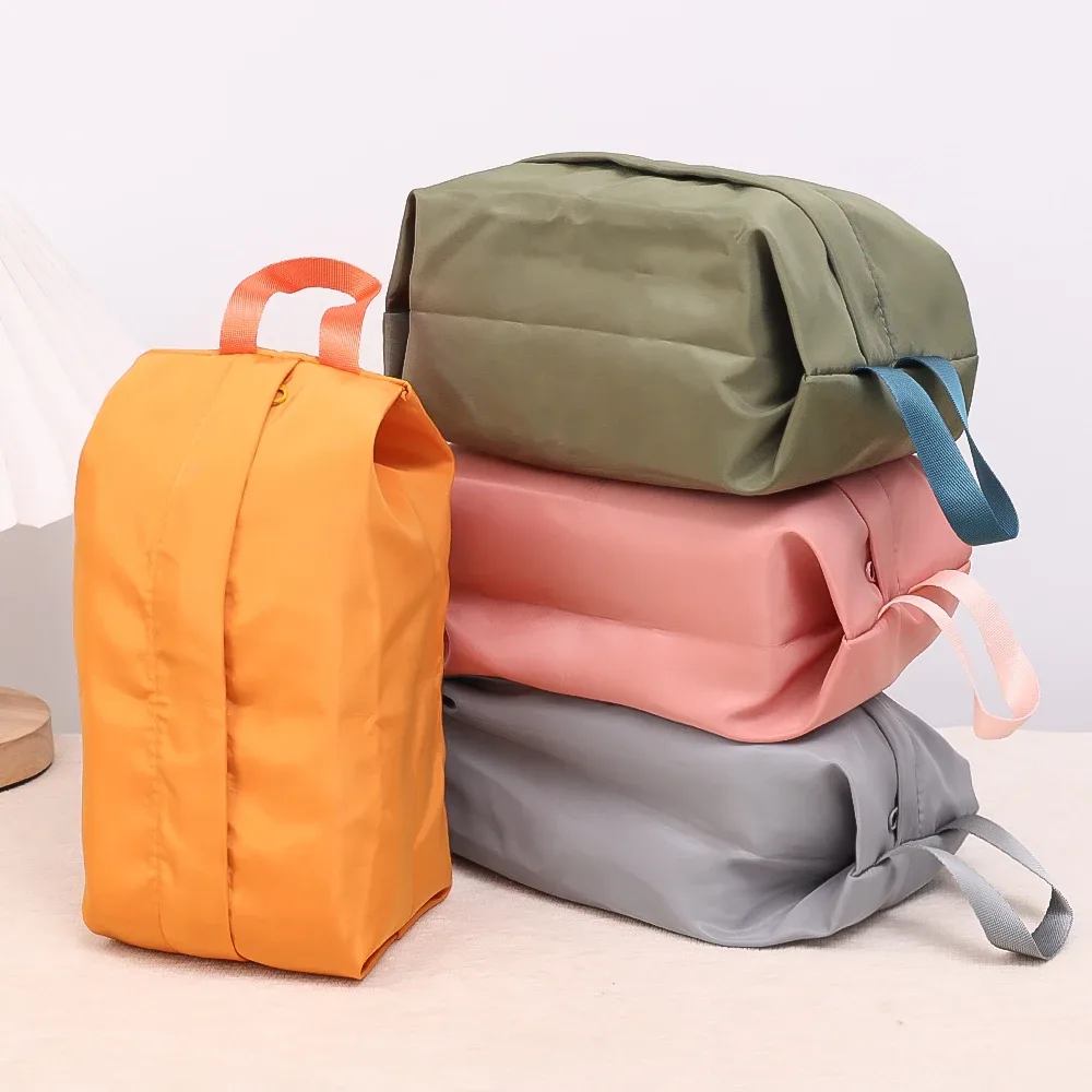 sacs de rangement de chaussures imperméables en nylon, portables, colorés, fermeture à glissière, hommes et femmes, voyage ou organisation d'articles familiaux, 2 paquets