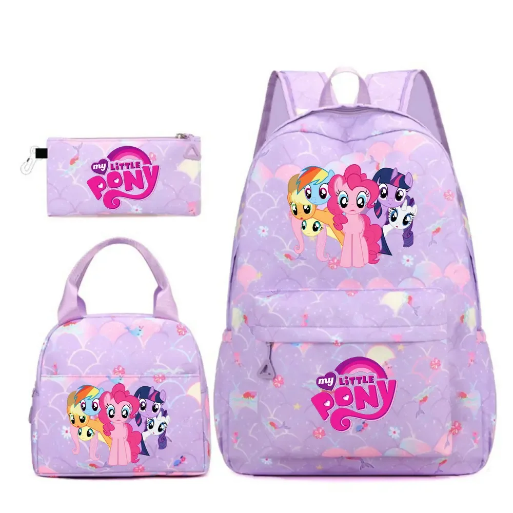 sac à dos my little pony, 3 pièces/ensembles, sac à dos de sport pour filles, sac à dos pour ordinateur portable, sac à dos de voyage pour adolescents, sac à livres pour étudiants et adolescents
