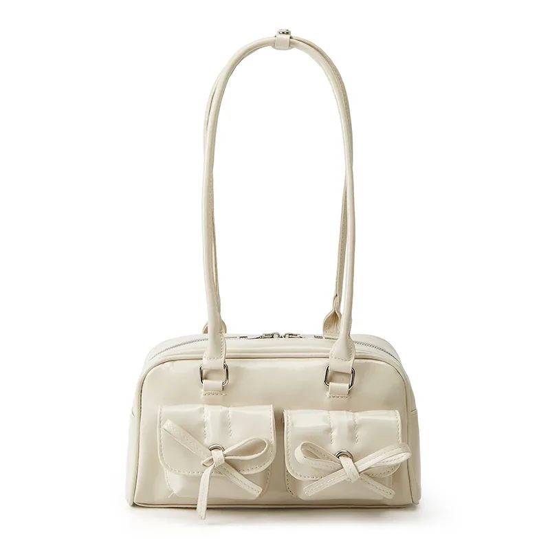 nouveau sac à bandoulière de style ballet sac sous les bras avec nœud de printemps sac fourre-tout simple de bowling pour femmes