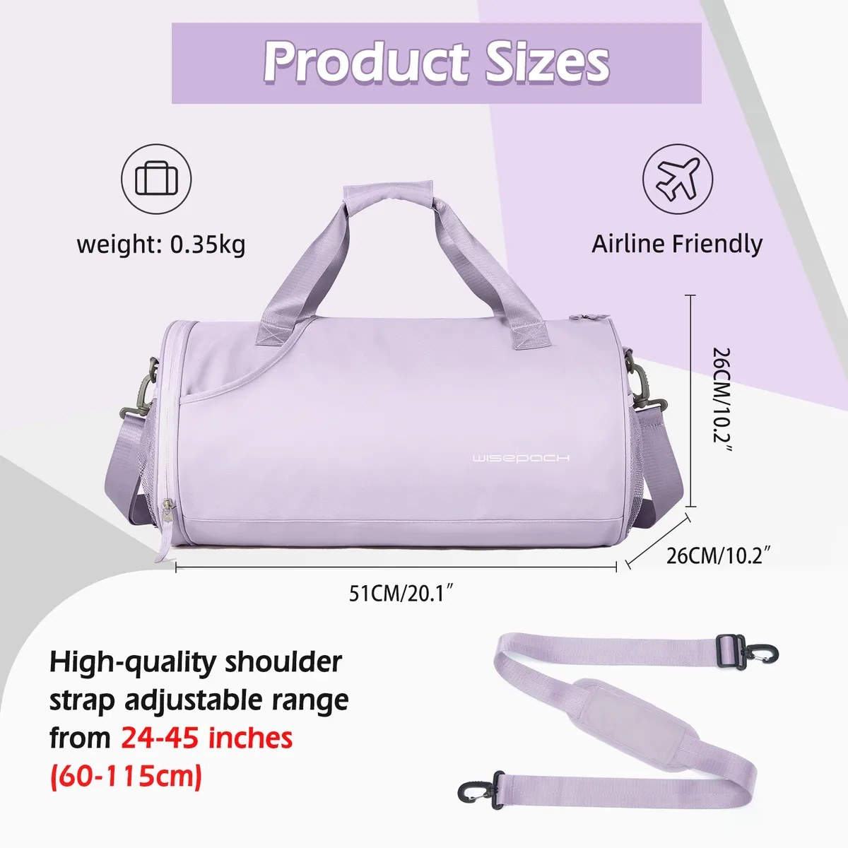 sac de sport pour femmes, sac de jour pour la salle de sport et le week-end, sac de voyage étanche avec compartiment pour chaussures et vêtements