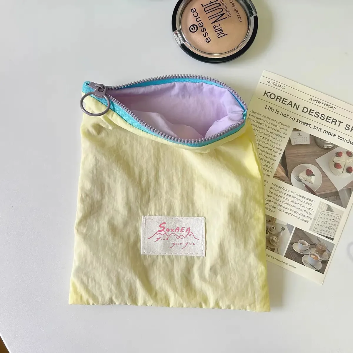 pochette voyage polyester imperméable rose jaune clair violet cosmétiques maquillage câbles documents multifonction sac rangement