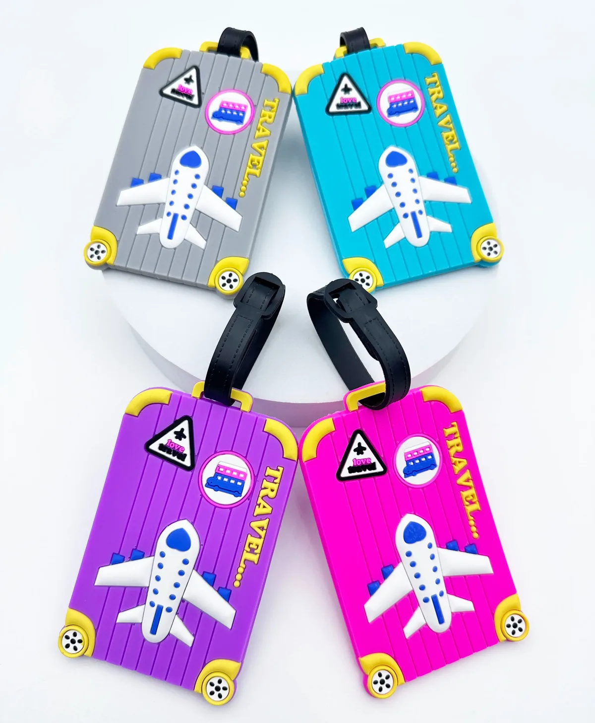 étiquette de bagage multicolore pour avion créatif, étiquette d'aéroport de voyage, prévention des pertes essentielles, étiquette suspendue pour hommes et femmes, 1 pièce
