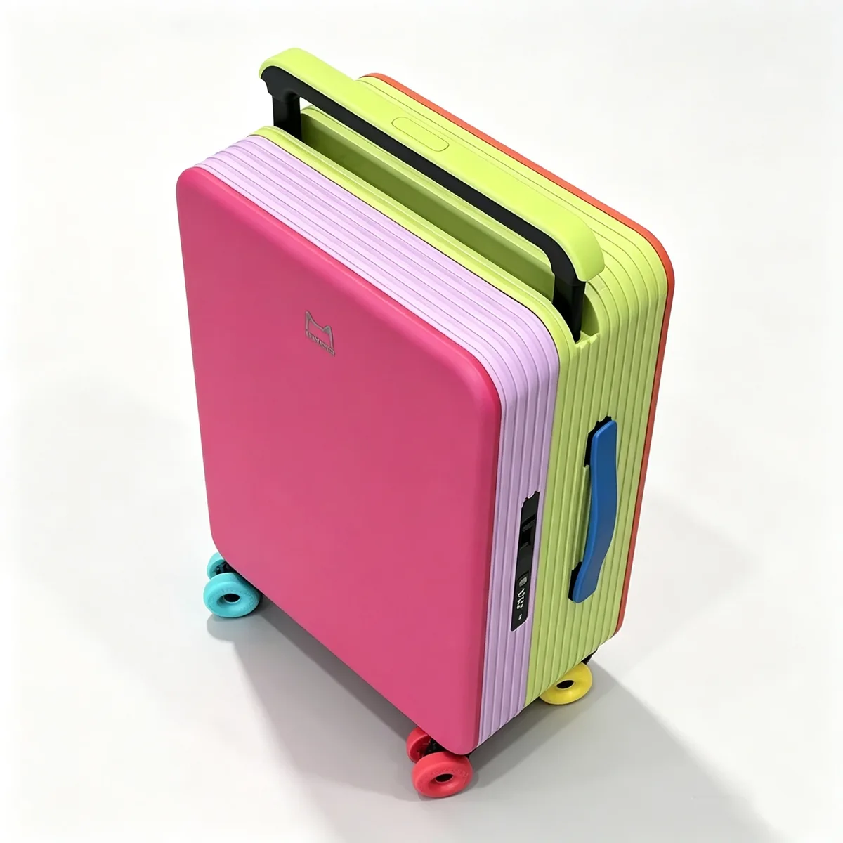 valise de voyage multi-couleurs tendance en polycarbonate rigide 20 pouces, bagage cabine pour femme, à roulettes, avec poignée large, compatible tsa