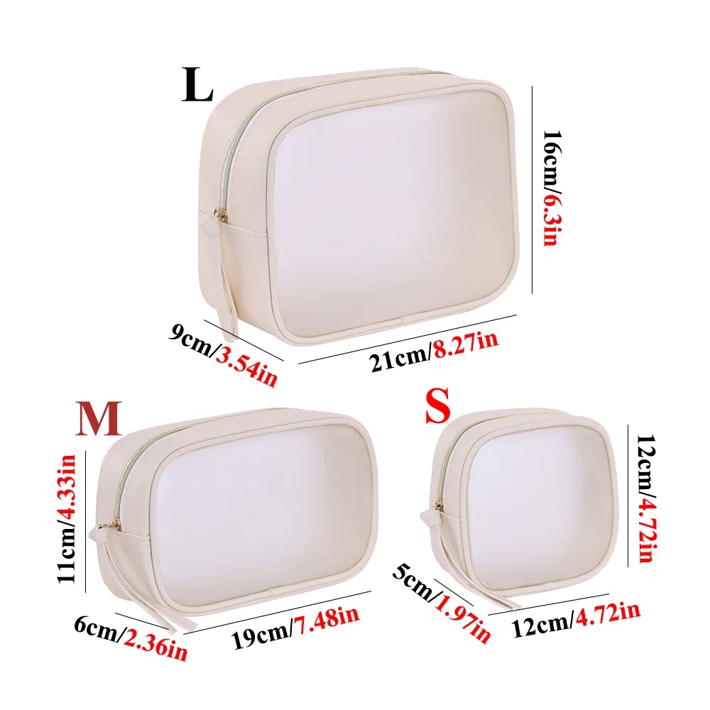 sac de maquillage semi-transparent mat, sac de voyage, sac de rangement pour cosmétiques, sac de toilette portable, organiseur