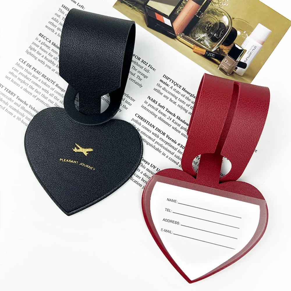 étiquette de bagage en forme de cœur avec lettres personnalisées fantaisie, joli nom personnalisé pour hommes et femmes, logo, cadeau de mariage, accessoires de voyage, diy bricolage