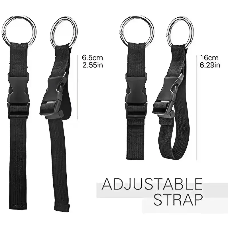 ceinture sécurité nylon boucle anneau métal antivol voyage sac dos veste pince robe randonnée chaîne sangle bleu noir
