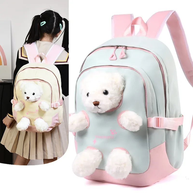 sac à dos ourson mignon pour filles 2025 nouvelle tendance esthétique sac à dos double épaule pour collégiennes