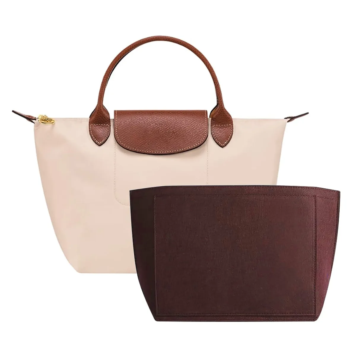 insert d'organisateur en feutre pour sac à main, sac fourre-tout dans le sac à l'intérieur du séparateur de façonneur
