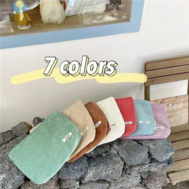 sac à cosmétiques en velours côtelé pour femmes, grande capacité, organisateur de rangement de maquillage, pochette à fermeture éclair