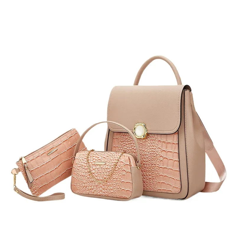 sac dos cuir synthétique motif crocodile couleur noir beige bleu marron rose voyage femme scolaire ultralight
