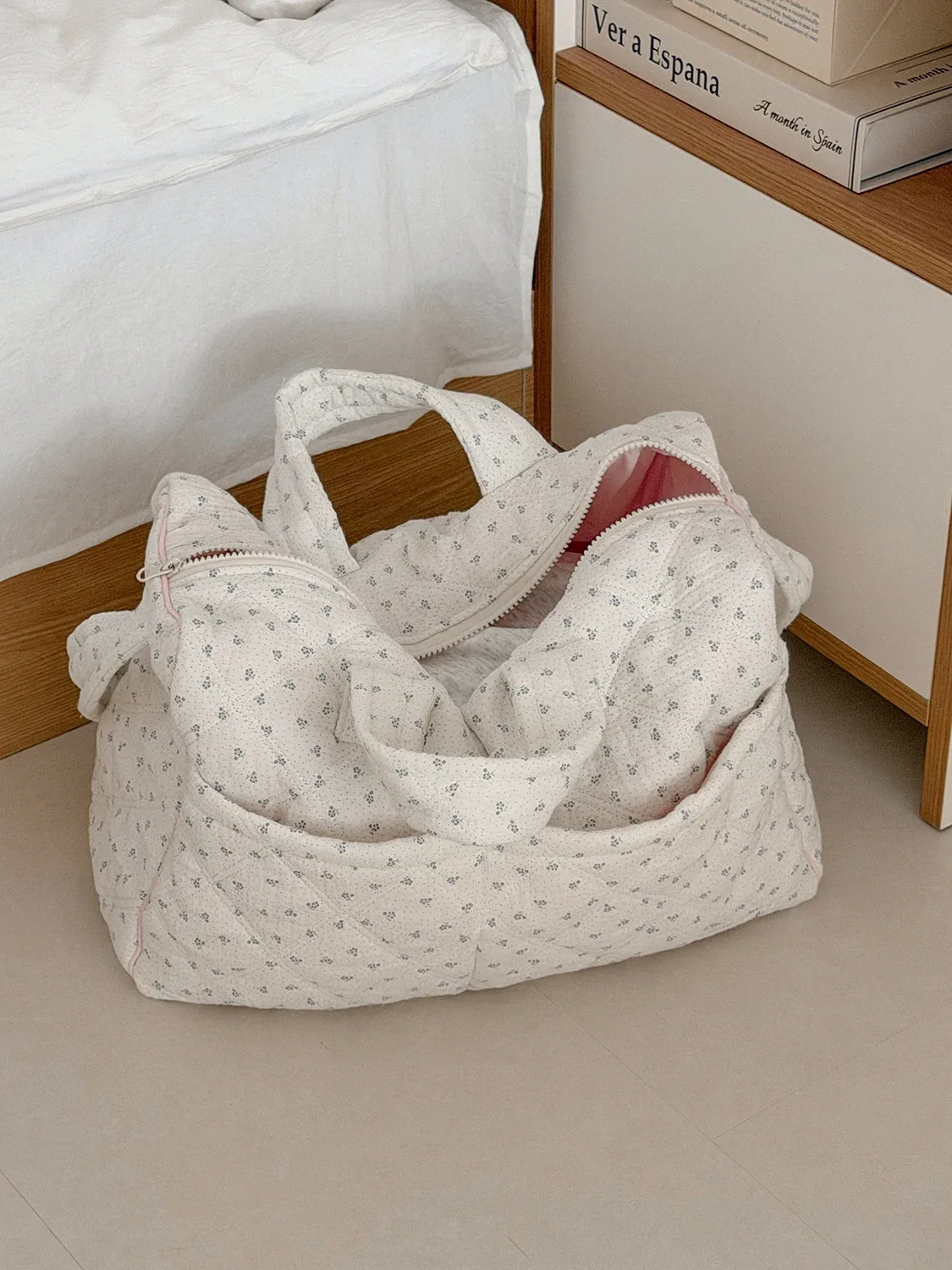 sac de voyage floral frais et élégant style yt, nouveau sac à main grande capacité, sac fourre-tout pour étudiants et navetteurs