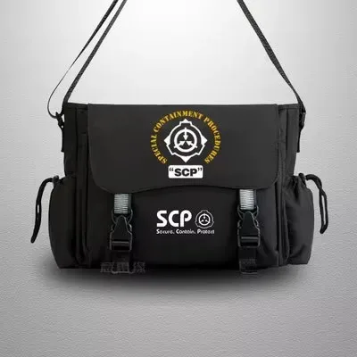 scp sécurisé conta sac de messager décontracté anime cosplay étudiant couverture lumineux sac à bandoulière pour hommes adolescents