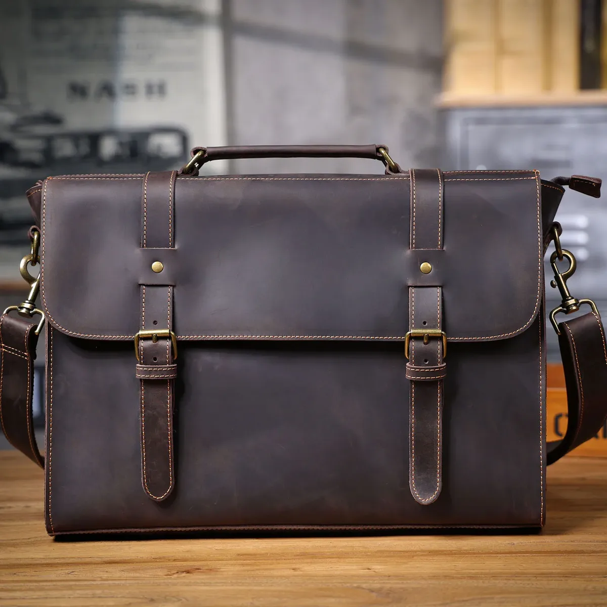 pndme business vintage luxe première couche peau de vache porte-documents pour hommes concepteur à la main de luxe en cuir véritable 15 pouces sac à main pour ordinateur portable