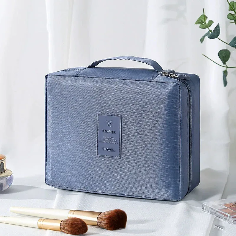 trousse de toilette de voyage à imprimé floral, organiseur de cosmétiques imperméable avec poignée pour femmes et filles
