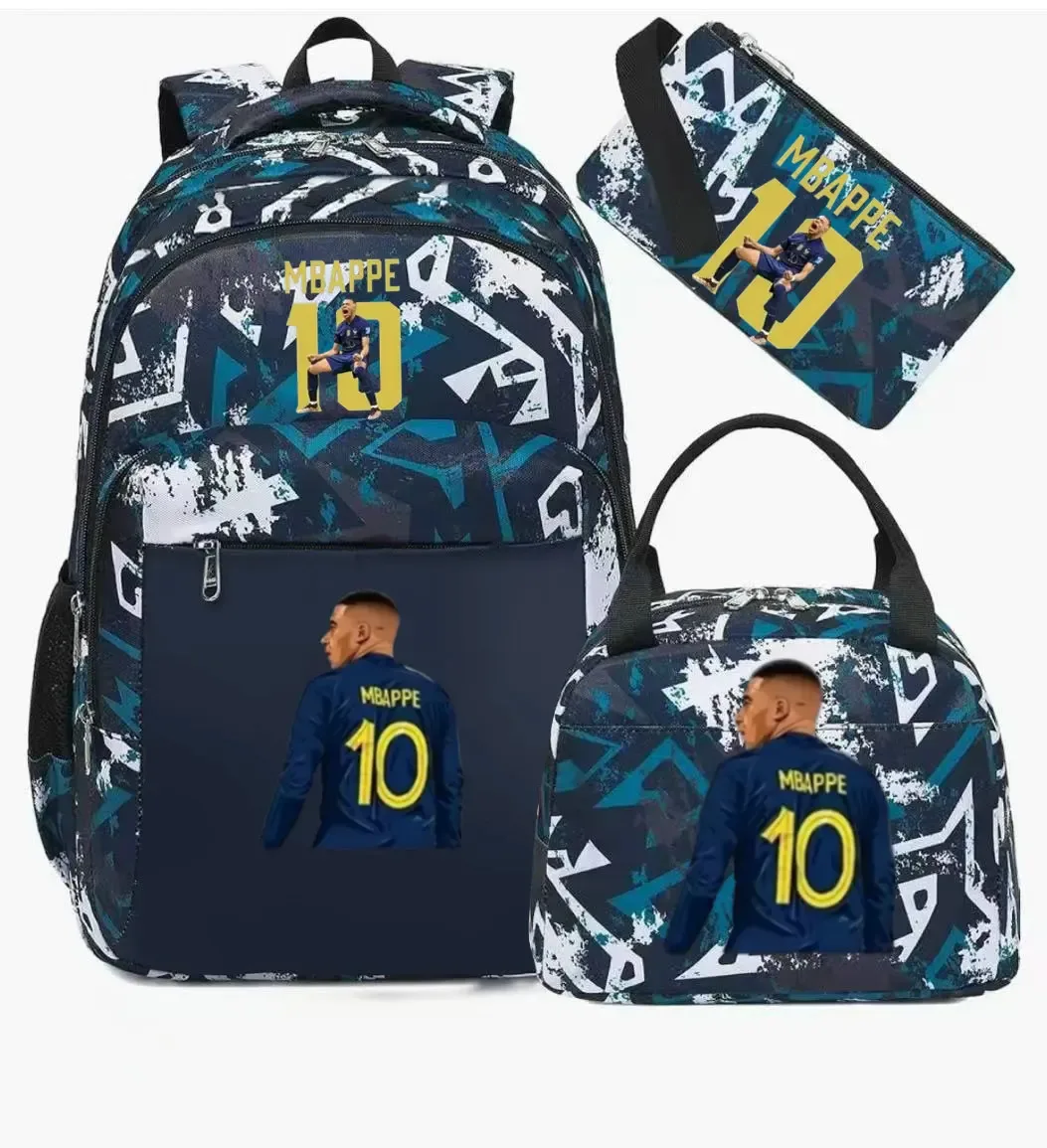 sac à dos m-mbappe camouflage 3 pièces, sacs d'école pour ordinateur portable, pour garçons et filles, sacs de voyage décontractés pour femmes et hommes, mochila