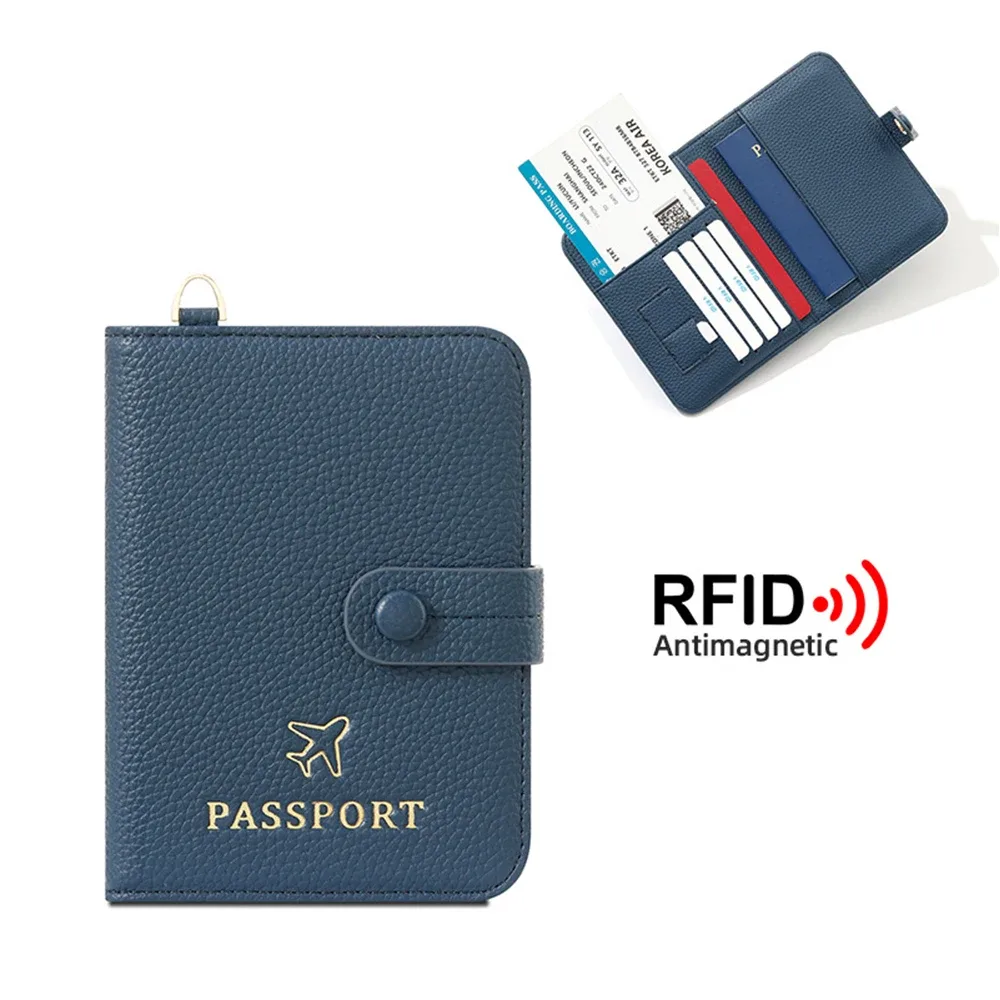 porte-passeport de voyage personnalisé pour femme avec protection rfid, étui de passeport à porter autour du cou avec porte-cartes en cuir