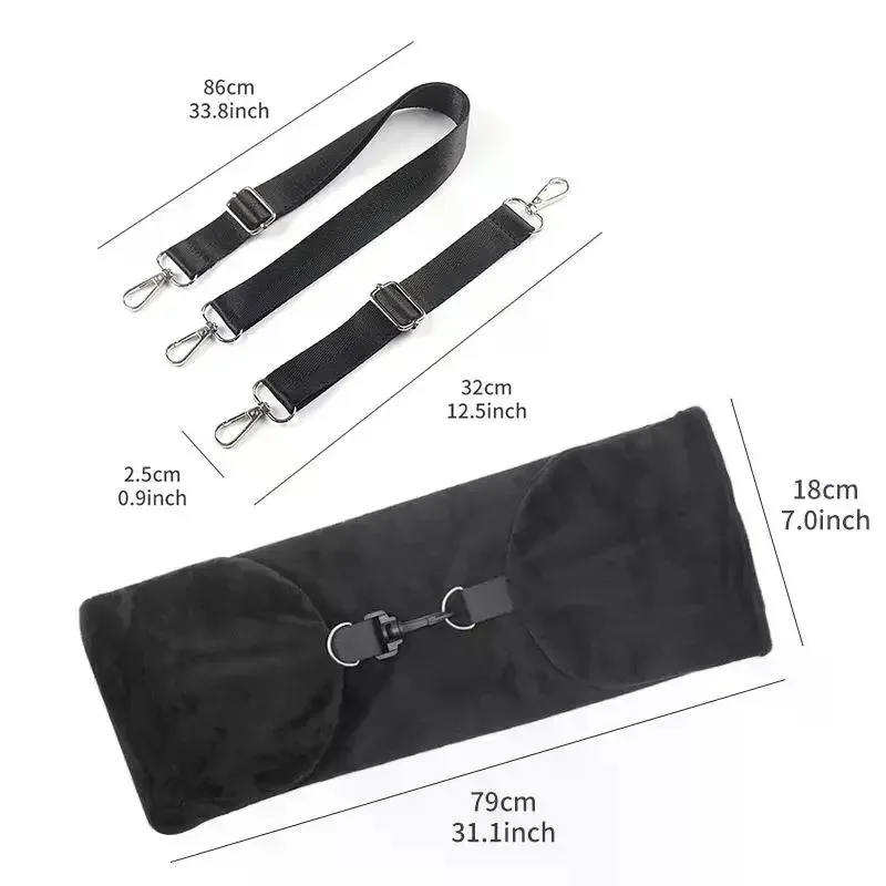 oreiller voyage cou velours doux noir glissière sac rangement bleu marine transport nuit avion confort sécurité